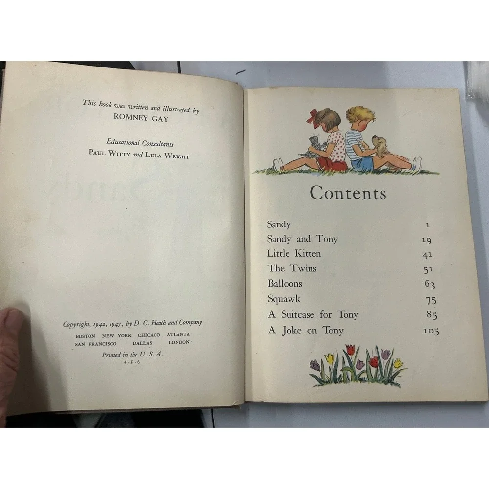 A Home for Sandy Romney Gay 1947 Revised‎ Edition Children's Book D.C. Heath